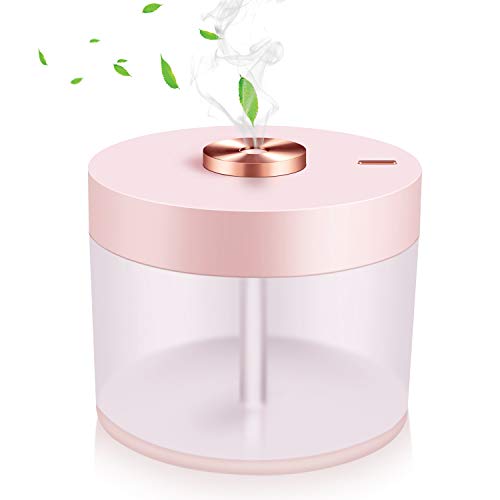 Jpodream Cool Mist Humidifier, 780ml Mini Humidifier with Night Light for Baby and Bedroom, Built-in 2000mAh Battery, 2 Spray Modes, 25dB Whisper-Quiet, Auto Shut Off - Rose Gold