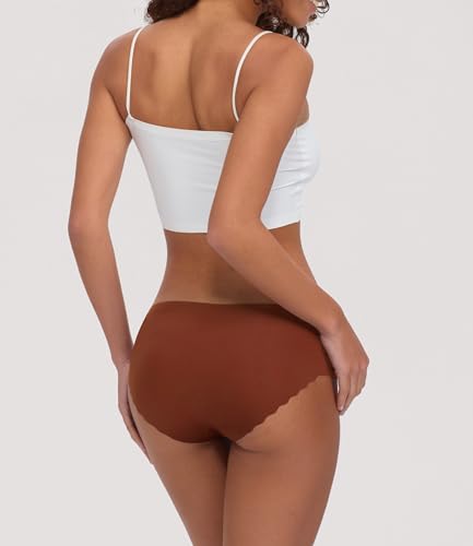 Image of Seamless Underwear for Women - High Waisted No Show Panties, 3D Wrap Hip Full Coverage Stretch Briefs 6 Pack