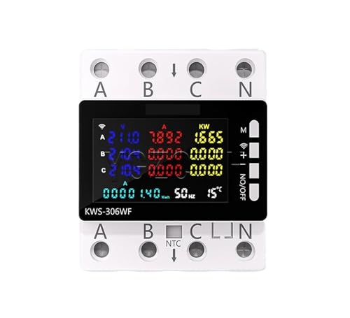 Voltmètre AC85-290V triphasé numérique avec interrupteur automatique de protection surtension