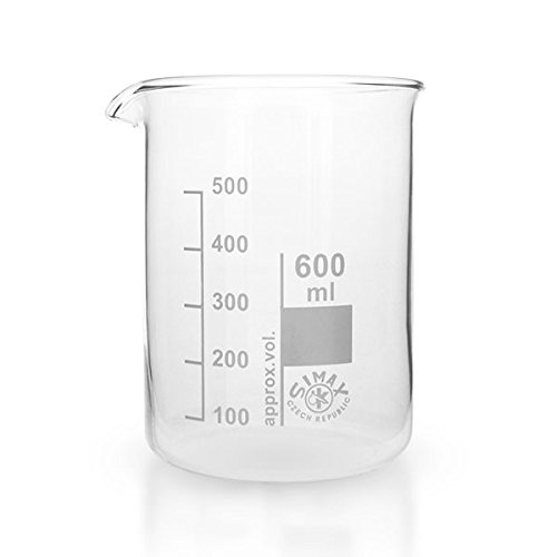 12 x 600ml Becherglas aus hitzefestem Borosilikatglas, graduiert, mit Ausguss, niedrige Form * Messbecher, Bechergläser, Laborglas, Laborbecher *