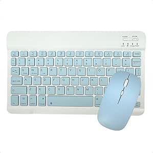 Kit Teclado E Mouse Sem Fio Bluetooth Colorido Para Tablet Pc iPa...