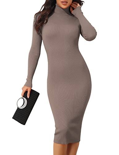 ninovino Women's Turtleneck Ribbed Knit Long Sleeve Slim Fit Swea...