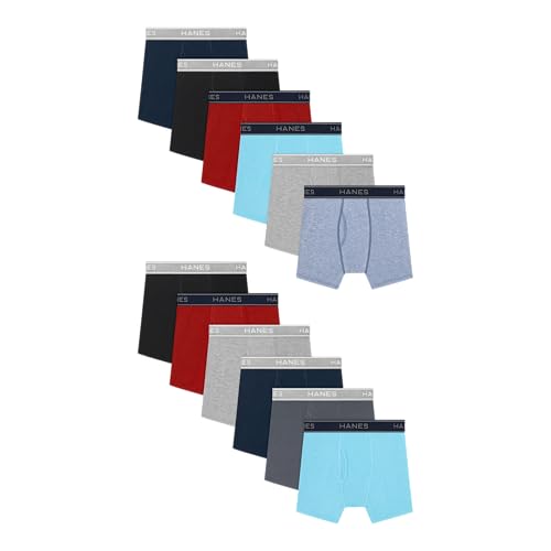Image of Hanes Boys' Underwear Boxer Briefs Or Briefs Pack, 8 Or 12 Pack, Cotton Stretch Underwear for Boys & Toddler Boys