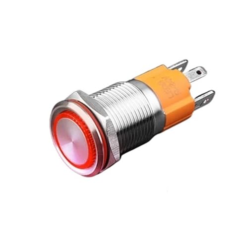 Bouton poussoir 19mm 10A interrupteur verrouillage 110V voyant LED rouge