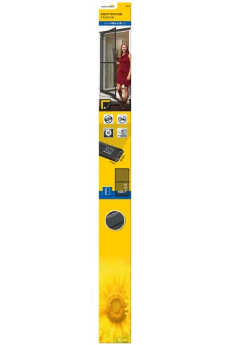 Schellenberg 70094 Fliegengitter Balkontür, Insektenschutz Tür Premium, Aluminium Rahmen, Fiberglas-Gewebe, 100 x 215 cm, anthrazit