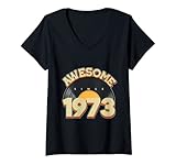 Photo Gallery donna funny 50th birthday awesome since 1973 50 years old maglietta con collo a v Photo Gallery donna funny 50th birthday awesome since 1973 50 years old maglietta con collo a v