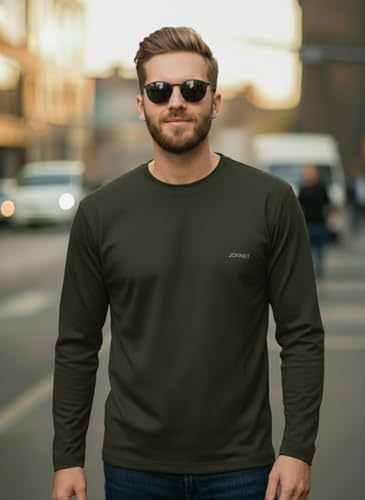 Image of Mack Jonney Men's Black Polyester Dry-Fit Full Sleeve T-Shirt | Stretchable Sports Gym Wear | Lightweight Casual Activewear Tshirt-JMAK-1