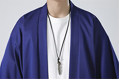 Shanghai Story Solid Drop Shoulder Japanese Kimono Cardigan Yukata Men's Open Front Cardigan Cloak2