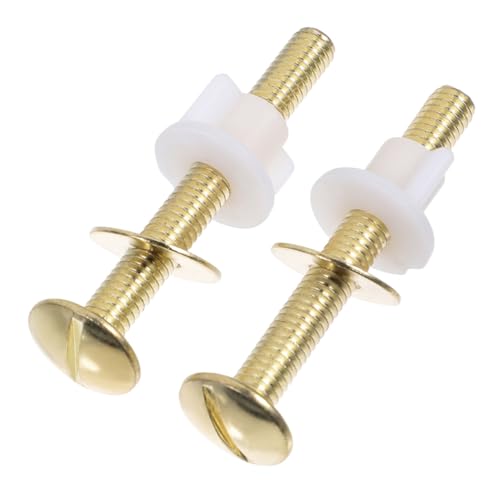 FUTUREORYY 2個 ユニバーサル便座取り付けボルト 銅メッキ鉄製 耐久性重視 トイレ部品交換用 便座固定ネジ キッチン バスルーム適用 安定性確保