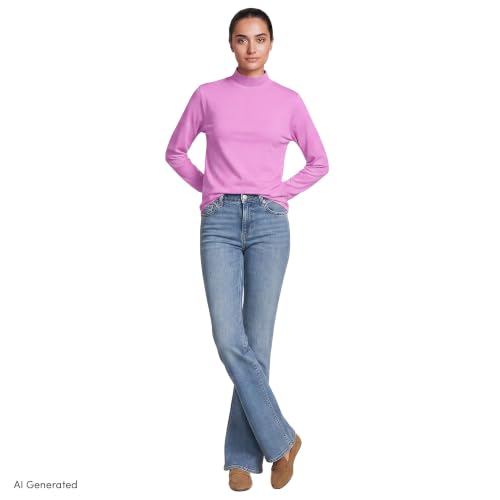 Image of Lands' End Women's Cotton Mock Turtleneck