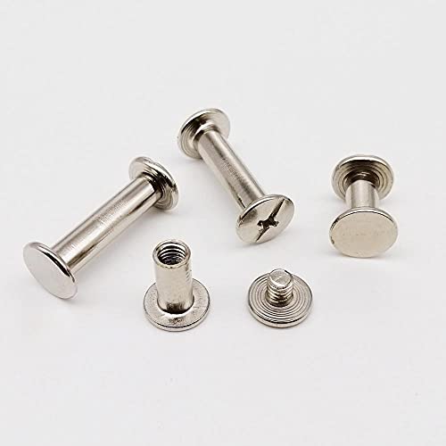 Zkensh-Bolts M5x5-150mm ゴールデン シルバー レザー バッグ ベルト 写真 スクラップブック アルバム アカウントブック ポスト ネジ ネイル リベット ボルト、2/5/10 個、 広く使用されています(Silver,5pcs 5x