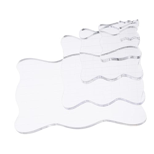 AUTSUPPL 5Pcs Clear Acrylic Stamp Blocks Durable Stamping Tools for DIY Crafts Various for Creative Scrapbooking and Card Making