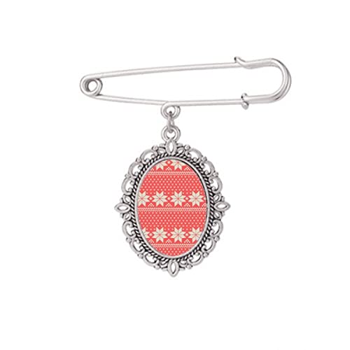 Broche octogonale à illustration et clips de maintien pour les robes
