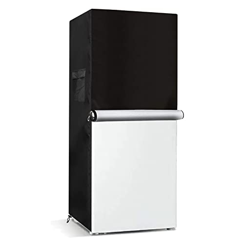 Bitubi Upright Freezers Cover,Outdoor Refrigerator Cover,– Waterproof, Dustproof, Sun-Proof, 24" W x 29" D x 61" H. Suitable for most 10.0 Cubic Compact Mini Freezer on market (Black)
