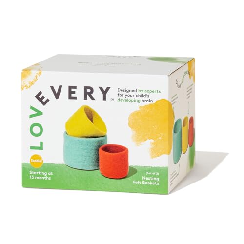 Image of Lovevery, Nesting Felt Baskets (3), Perfect for Your Toddler Starting at 13 Months+