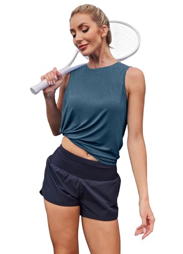 Image of Womens Workout Tank Tops Lightweight Sleeveless Shirts for Women Loose Fit Tops for Athletic Running Tennis Yoga