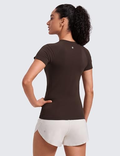 Image of CRZ YOGA Seamless T-Shirt Hip Length | Training, Chafe-Free, Slim Fit, Raglan Sleeves, Mesh Vents, Workout, Short Sleeve Tops for Women