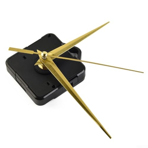 Kit di riparazione per orologio da parete con movimento al quarzo silenzioso, meccanismo a motore e albero mandrino per la realizzazione di orologi fai da te, con lancette e viti (oro)