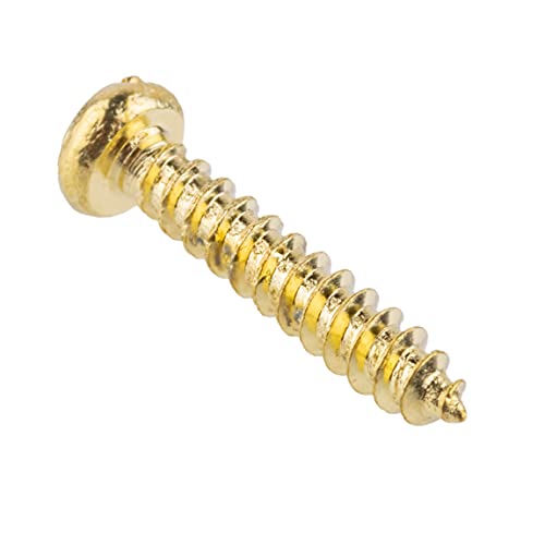 Uniqantiq Hardware Supply #2 X 1/2 Inch Brass Round Head Phillips Drive Screws | Pack Of 25 | Self Tapping Screws For Wood Antique Or Modern Furniture thumb #1