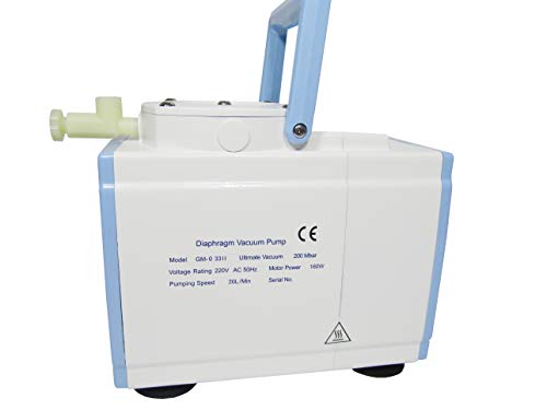 MXBAOHENG Oil Free Diaphragm Vacuum Pump 20L/min Single Head Oilless Diaphragm Vacuum Pressure Pump GM-0.33A for Extraction Degassing