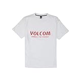 Volcom Boys' Big Stranger Basic FIT Short Sleeve TEE, White, Medium