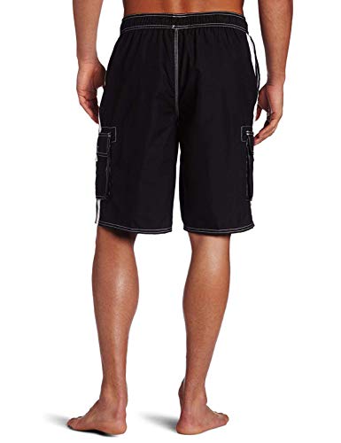 Kanu Surf Men's Barracuda Swim Trunks (Regular & Extended Sizes), Black, X-Large #TOP1