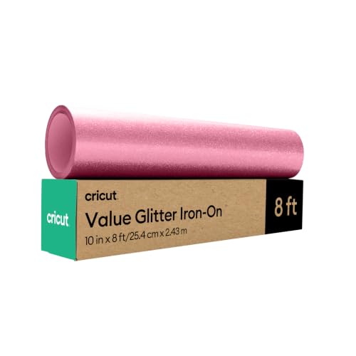 Cricut Value Glitter Iron On, Pink (10in x 8ft roll)