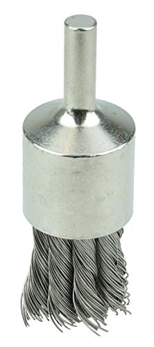 Image of Weiler 10388 Nickel-Plated Cup End Brush 3 /4 inch, .020 inch Stainless Steel Knot Wire Fill, Made in The USA (Pack of 10)