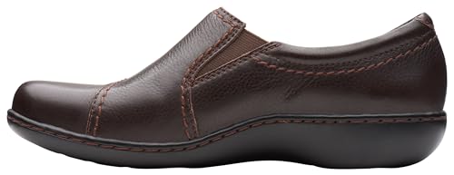 Clarks Clarks Women's Ashland Effie Loafer, Dark Brown Tumbled Leather, 7 M US