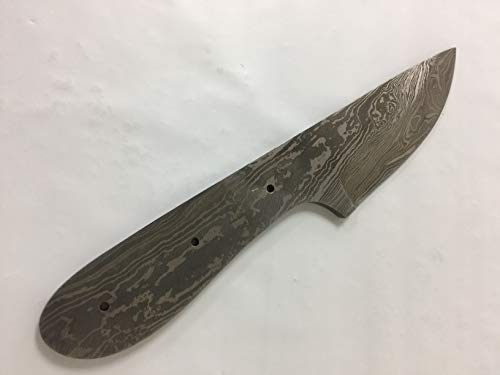 8 Inches Long Hand Forged Damascus Steel Straight Back Blank Blade Skinning Knife With 3 Pin Hole. 3.5 Inches Cutting Edge #TOP9