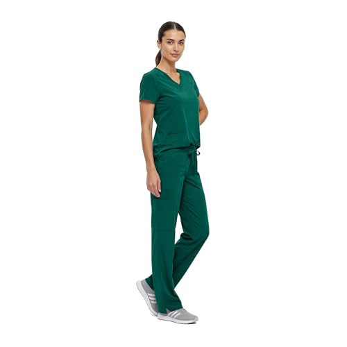 Natural Uniforms Women's Cool Stretch V-Neck Top and Cargo Pant Set (True Hunter Green, Medium-Petite) by Natural Uniforms - Used condition - Image 6