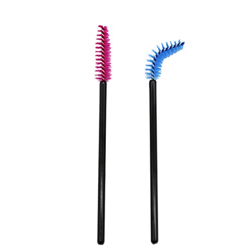 Adofect Disposable Eyelash Mascara Brushes Wands Makeup Applicator Kits, Black Handle, 6 Colors,300 Pieces, Multicolor #TOP2