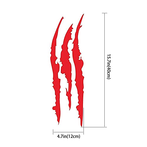YGMONER 2 x Red Claw Marks Decal Car Headlight Decoration Stickers 16 x 5inch (red) - Image 6