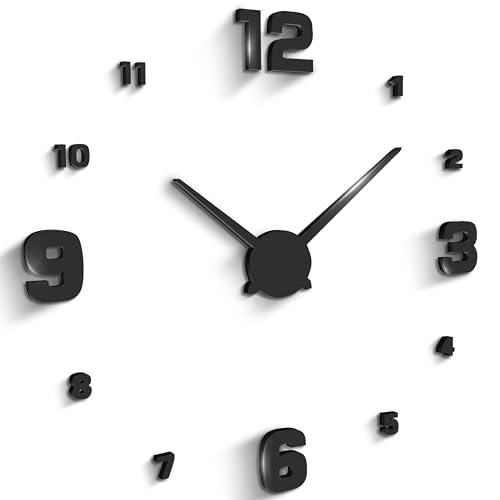 Retoo Reloj de pared de 70 cm a 130 cm, plano, decoración silenciosa, regalo, hogar, oficina, hogar, restaurante, oficina y hotel, relojes de pared, en una pared de salón, reloj de pared, diseño