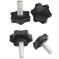 JIHXYER 4 Stück Sterngriffschrauben, M8 x 40 mm Durchmesser 32 mm Sternschrauben, Sternkopfschrauben für Rotierende Maschinen, Farbe Schwarz