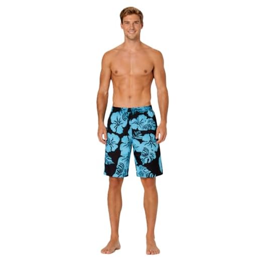 bugatti® - Moderne Herren Badeshort mit Blumenmuster in schwarz/Jade, Größe 5XL