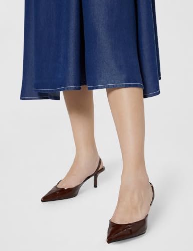 Image of Amazon Brand - Symbol Women's Cotton Tencel Denim A-Line Dress | Sleeveless, Round Neck, Midi Length, Back Zip (Available in Plus Sizes)