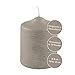 Produktbild FINK graue Stumpen Kerze - für Windlichte Laternen - Tischdeko Silvester Hochzeit Silberhochzeit Jubiläum 25 Jahre - H 10 D 8 cm