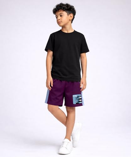 Image of KYDA KIDS Boys Casual Bermuda Shorts | Premium Placement Patch Regular Fit Drawstring | Summer Lounge Shorts for Kids 5-16Yrs - (Pack of 3)