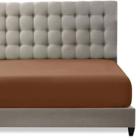 Toodou Hotel Luxury Deep 35 Cm Fitted Bottom Sheet with Ultra-Soft Wrinkle Stain Resistant is Made of 100% Durable Microfiber and Workmanship-Single Beige