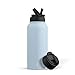 JoyJolt Triple Insulated Water Bottle with Straw Lid AND Flip Lid! 32oz Large Water Bottle, 12 Hour Hot/Cold Vacuum Insulated Stainless Steel Bottle. BPA-Free Leakproof Water Bottles - Thermos Bottle