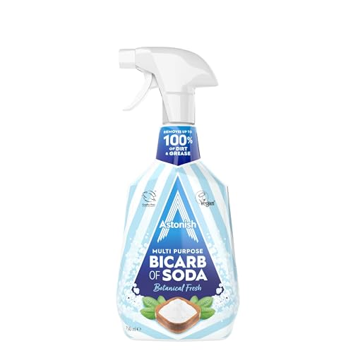 Astonish Multi Purpose Bicarbonate of Soda Cleaner Botanical Fresh Scent 750ml Trigger Spray Plant-Based Stain Grease Dirt & Odor Remover with Essential Oils Streak-Free All Surface Cleaning