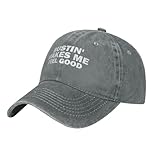 Bustin' Makes Me Feel Good Hat Men Funny Baseball Hat Funny Birthday Gifts for Men Gray
