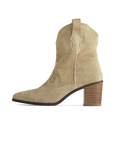 Zara Women Split suede cowboy heel ankle boots 2158/510/107