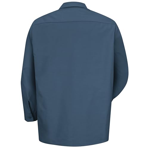 Image of Red Kap Men's Long Sleeve Industrial Work Shirt | Moisture Wicking Button Up, Wrinkle Resistance Fights Fading & Stains