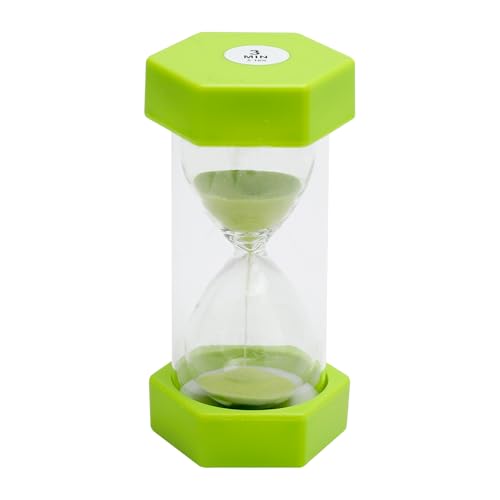 FIUTEKO 3 Minuten Sanduhr Timer, Kinder Lernhilfe mit stoßfestem Design, Eieruhren Set Sanduhr Glas Timer visuelles Zeitmanagement Werkzeug für Spiele, Klassenzimmer, Kita, Büro