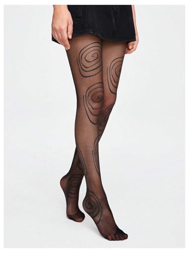 Image of SHENHE Women's Patterned Tights Stockings Sheer Ultra Thin High Waist Pantyhose Stockings