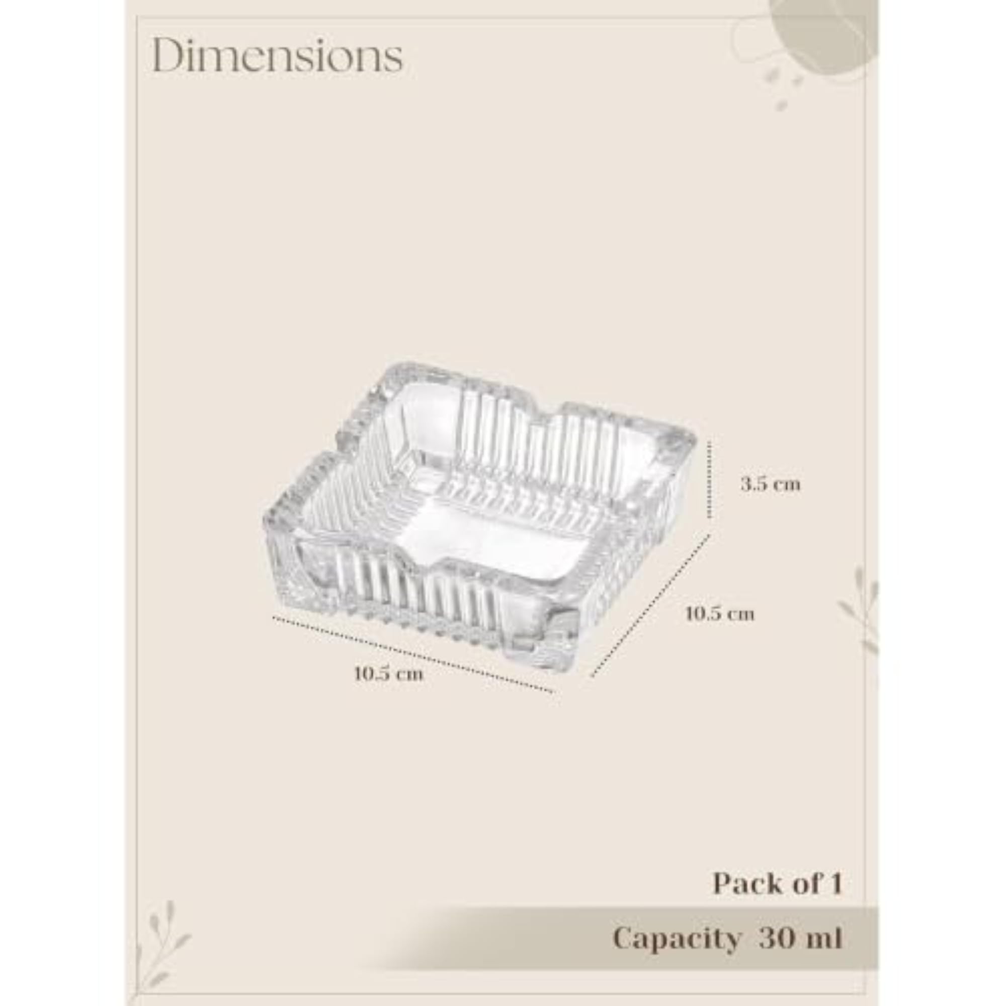 Square Glass Clear Heavy Duty Ashtray