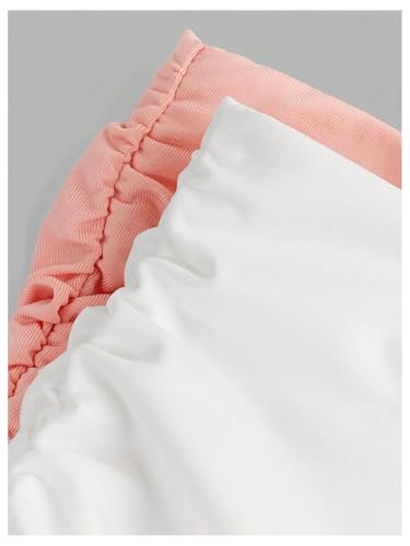 Image of Floerns Girl's 2 Piece Strapless Tube Top Ruched Basic Sleeveless Undershirt