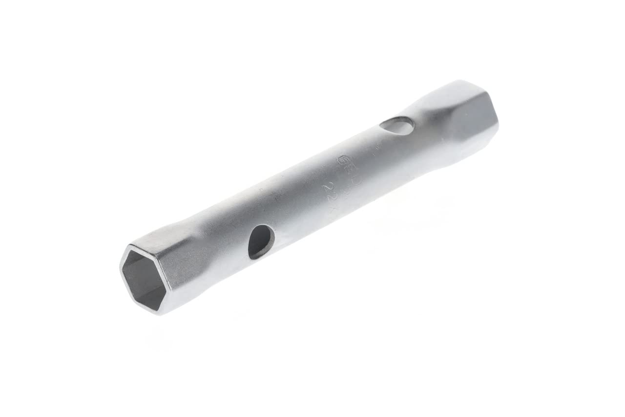 GEDORE Tubular box wrench, 22 + 24 mm, Hex, 180 mm long, Tool for nuts automotive, 26 R 22x24, Chrome-plated steel